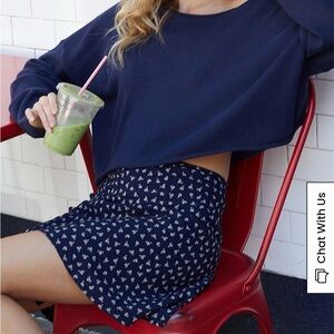 Brandy Melville Navy Off Shoulder Sweater